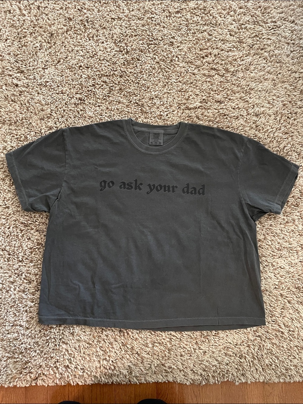 Dark Gray Graphic Tee - "go ask your dad"